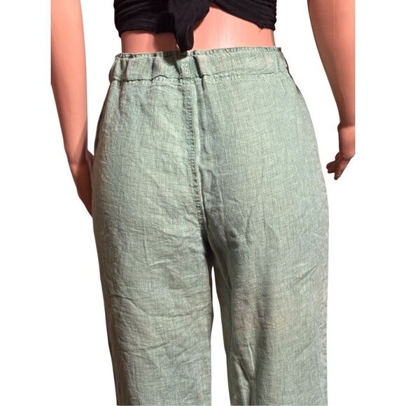 Pulp women mid rise linen crop capris pants L - Picture 5 of 6